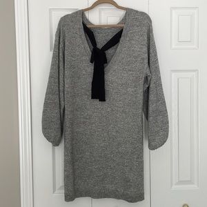 BP. V-Back Sweater Dress with Bow Detail